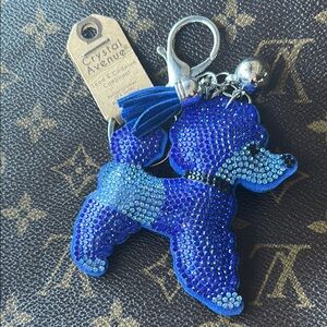 Crystal Avenue Blue Poodle Keychain